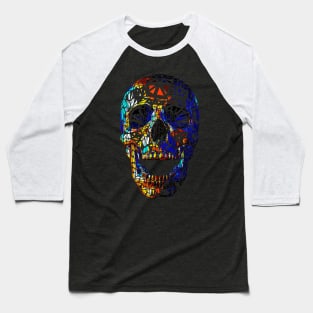Skull with Mirror Effect Baseball T-Shirt